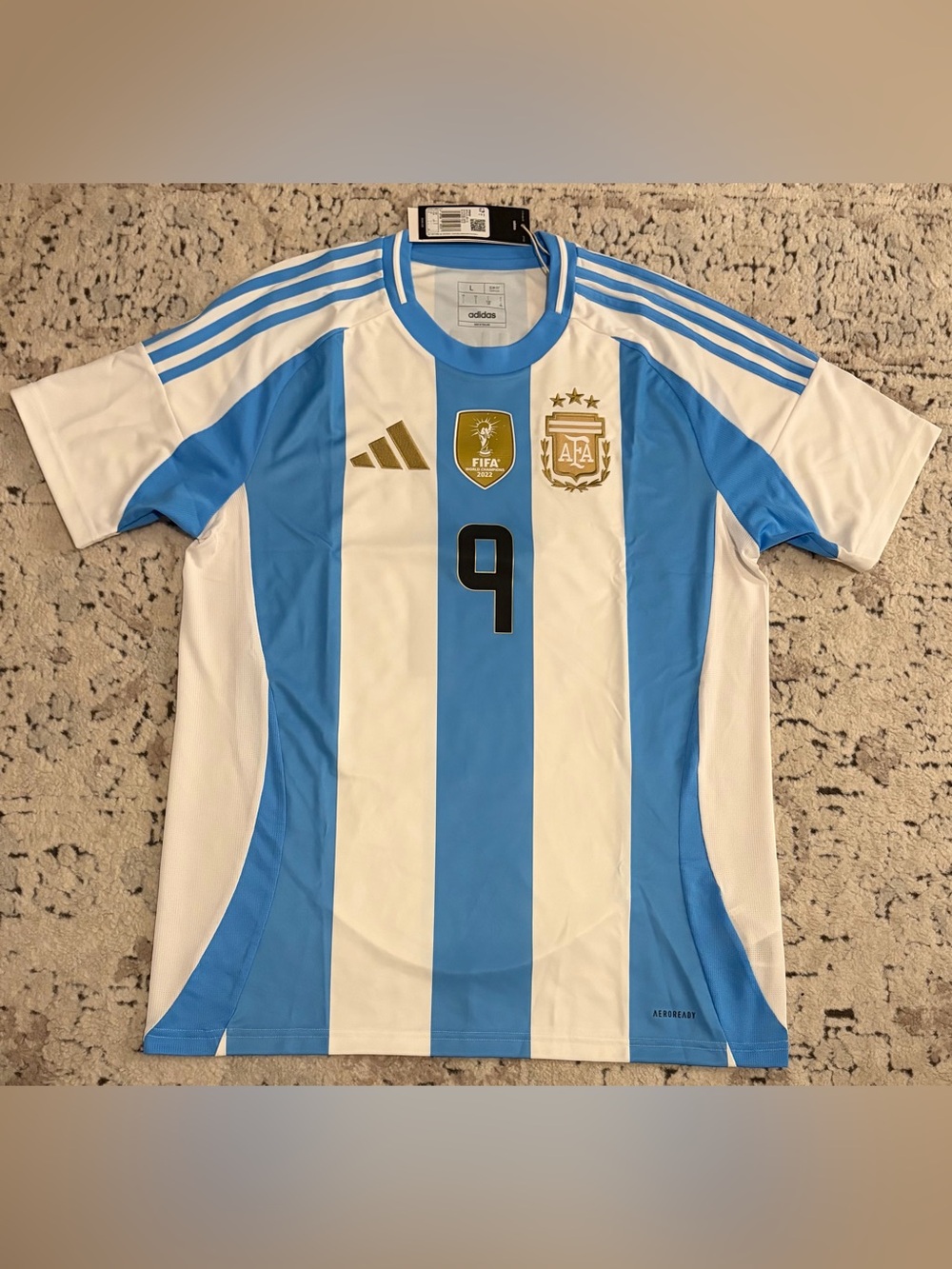 Adidas Authentic 2024/25 Argentina Team Julian Alvarez #9 IP8409 Jersey Men’s L